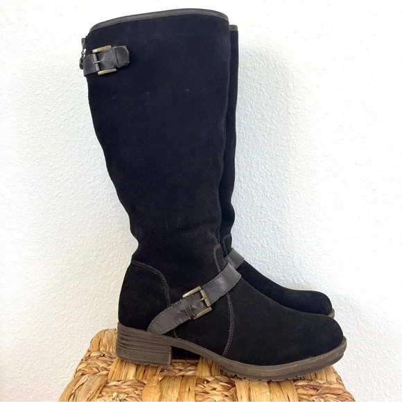 Spring Step Women’s Genuine Leather Dark Brown Suede Tall Boot Vegan Fur Sz. 38 - Picture 4 of 14